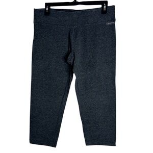Calvin Klein Performance Quick Dry Heather Gray Workout  Yoga Capri Leggings XL